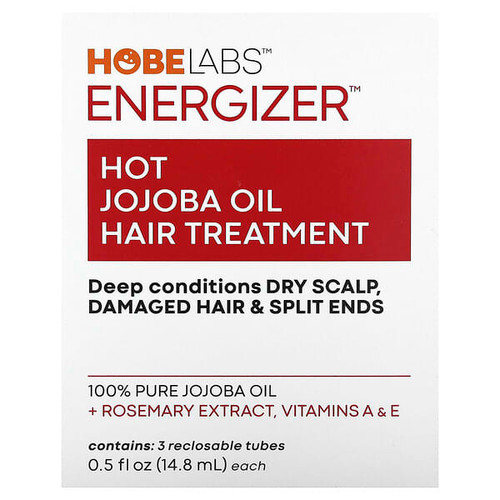 <img alt="Hobe Labs, Energizer, Hot Jojoba Oil Hair Treatment, 3 Reclosable Tubes, 0.5 fl oz (14.8 ml) Each" title="Hobe Labs, Energizer, Hot Jojoba Oil Hair Treatment, 3 Reclosable Tubes, 0.5 fl oz (14.8 ml) Each,076791002172"
