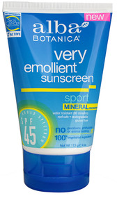Alba Botanica, Sport Mineral Sunscreen, SPF 45, 4 oz (113 g)
