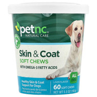 <img alt="petnc NATURAL CARE, Skin & Coat Soft Chews, All Dog, Liver, 60 Soft Chews, 5.5 oz (156 g)" title="petnc NATURAL CARE, Skin & Coat Soft Chews, All Dog, Liver, 60 Soft Chews, 5.5 oz (156 g),740985275924"
