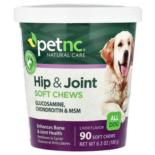 <img alt="petnc NATURAL CARE, Hip & Joint Soft Chews, All Dog, Liver, 90 Soft Chews, 6.3 oz (180 g)" title="petnc NATURAL CARE, Hip & Joint Soft Chews, All Dog, Liver, 90 Soft Chews, 6.3 oz (180 g),740985275917"