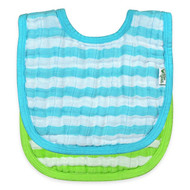 i play Inc., Green Sprouts, Muslin Bibs, 0-12 Months, Aqua & Green Set, 2 Pack