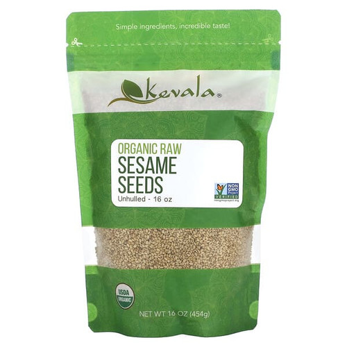 <img alt="Kevala, Organic Raw Sesame Seeds (Unhulled), 16 oz (454 g)" title="Kevala, Organic Raw Sesame Seeds (Unhulled), 16 oz (454 g),816536012031"