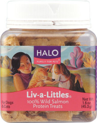 Halo Purely For Pets Liv-a-Littles Protein Treats for Cats & Dogs Wild Salmon -- 1.6 oz