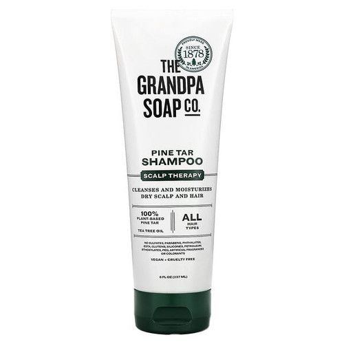 <img alt="The Grandpa Soap Co., Pine Tar Shampoo, Scalp Therapy, 8 fl oz (237 ml)" title="The Grandpa Soap Co., Pine Tar Shampoo, Scalp Therapy, 8 fl oz (237 ml),010486007103"