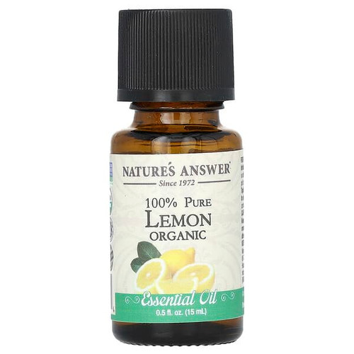 <img alt="Natures Answer, 100% Pure Organic Essential Oil, Lemon, 0.5 fl oz (15 ml)" title="Natures Answer, 100% Pure Organic Essential Oil, Lemon, 0.5 fl oz (15 ml),083000266454"