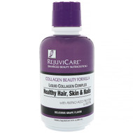 Rejuvicare, Collagen Beauty Formula, Liquid Collagen Complex, Healthy Hair, Skin & Nails, Delicious Grape Flavor, 16 fl oz (480 ml)
