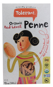 Tolerant Food, Organic Red Lentil Penne - 12 oz