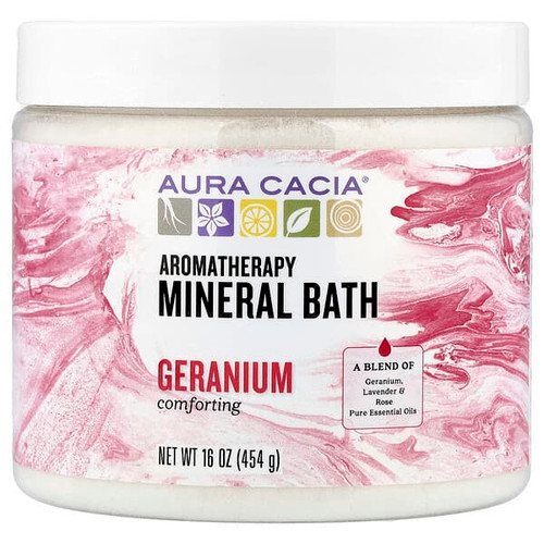 <img alt="Aura Cacia, Aromatherapy Mineral Bath, Comforting Geranium, 16 oz (454 g)" title="Aura Cacia, Aromatherapy Mineral Bath, Comforting Geranium, 16 oz (454 g),051381885212"