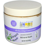 Aura Cacia, Aromatherapy Mineral Bath, Relaxing Lavender, 16 oz (454 g)