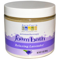 Aura Cacia, Aromatherapy Foam Bath, Relaxing Lavender, 14 oz (397 g)