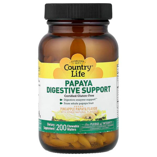 <img alt="Country Life, Papaya Digestive Support, Pineapple Papaya, 200 Chewable Wafers" title="Country Life, Papaya Digestive Support, Pineapple Papaya, 200 Chewable Wafers,015794053873"