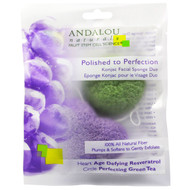 Andalou Naturals, Polished to Perfection, Konjac Facial Sponge Duo, 2 Pack