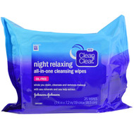 Clean & Clear, Night Relaxing, All-In-One Cleansing Wipes, 25 Wipes