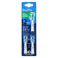 Kroger EasyFlex with Dual Zone Replacement Brush Heads - 3 Toothbrush