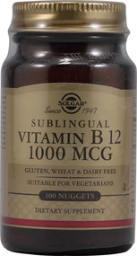 Solgar, Vitamin B12 Sublingual - 1000 mcg - 100 Nuggets