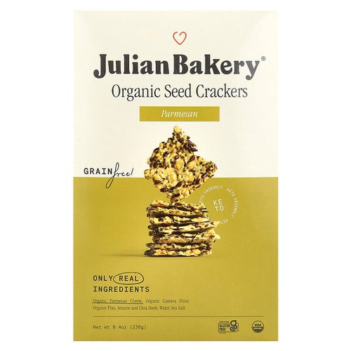 <img alt="Julian Bakery, Organic Seed Crackers, Parmesan, 8.4 oz (238 g)" title="Julian Bakery, Organic Seed Crackers, Parmesan, 8.4 oz (238 g),813926004010"