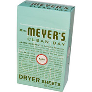 Mrs. Meyers Clean Day Dryer Sheets Basil -- 80 Sheets