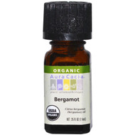 Aura Cacia, Pure Essential Oil, Organic Bergamot, .25 fl oz (7.4 ml)