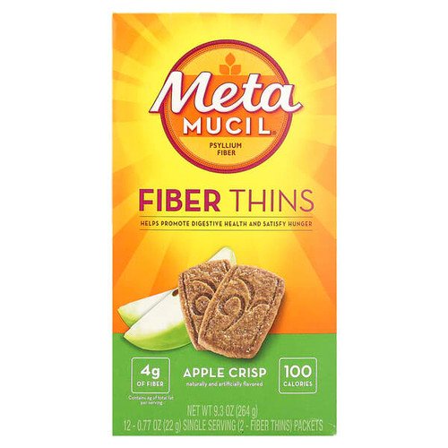 <img alt="Metamucil, Fiber Thins, Apple Crisp, 12 Packets, 0.77 oz (22 g) Each" title="Metamucil, Fiber Thins, Apple Crisp, 12 Packets, 0.77 oz (22 g) Each,037000740919"