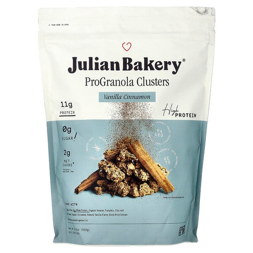 <img alt="Julian Bakery, Pro Granola Clusters, Vanilla Cinnamon, 19.5 oz (553 g)" title="Julian Bakery, Pro Granola Clusters, Vanilla Cinnamon, 19.5 oz (553 g),813926004591"