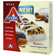 Atkins, Greek Yogurt Bar, Blueberry, 5 Bars, 1.69 oz (48 g) Each
