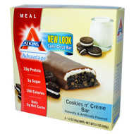 Atkins, Meal Bar, Cookies n' Creme Bar, 5 Bars, 1.76 oz (50 g) Each