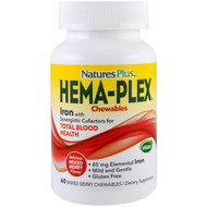 Natures Plus, Hema-Plex, Mixed Berry, 60 Chewables