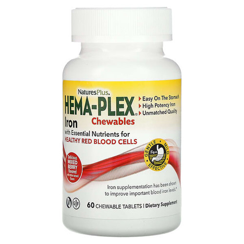 <img alt="NaturesPlus, Hema-Plex Iron Chewables, Mixed Berry, 60 Chewable Tablets" title="NaturesPlus, Hema-Plex Iron Chewables, Mixed Berry, 60 Chewable Tablets,097467037687"