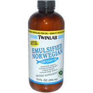 Twinlab, Emulsified Norwegian Cod Liver Oil, Mint, 12 fl oz (355 ml)
