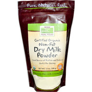 Now Foods, Real Food, Certified Organic Non-Fat Dry Milk Powder, 12 oz (340 g)