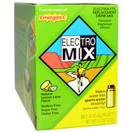 Emergen-C, Electro Mix, Electrolyte Replacement Drink Mix, Natural Lemon-Lime, 30 Packets, 0.14 oz (4 g) Each