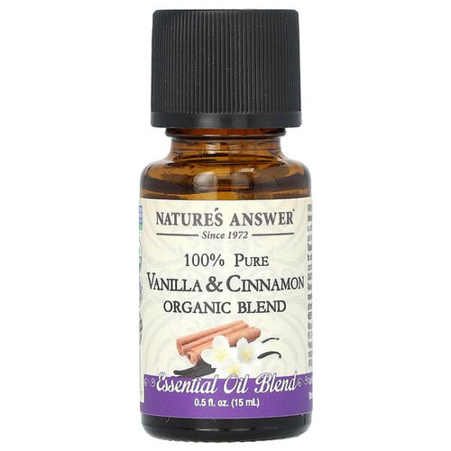 <img alt="Natures Answer, 100% Pure Organic Essential Oil Blend, Vanilla & Cinnamon, 0.5 fl oz (15 ml)" title="Natures Answer, 100% Pure Organic Essential Oil Blend, Vanilla & Cinnamon, 0.5 fl oz (15 ml),083000266997"