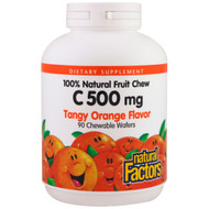Natural Factors 100% Natural Fruit Chew C Tangy Orange -- 500 mg - 90 Chewable Wafers