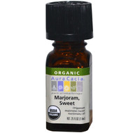 Aura Cacia, Pure Essential Oil, Organic Sweet Marjoram, 0.25 fl oz (7.4 ml)