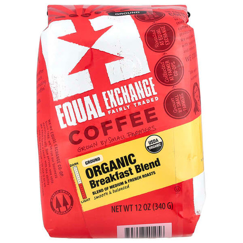 <img alt="Equal Exchange, Organic Coffee, Breakfast Blend, Ground, Medium & French Roasts, 12 oz (340 g)" title="Equal Exchange, Organic Coffee, Breakfast Blend, Ground, Medium & French Roasts, 12 oz (340 g),745998401056"