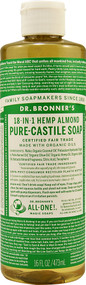 3 PACK of Dr. Bronners Pure Castile Liquid Soap Almond -- 16 fl oz