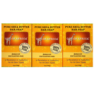 Out of Africa, Pure Shea Butter Bar Soap, Apricot Exfoliating Bar, 3 Pack, 4 oz (120 g) Each