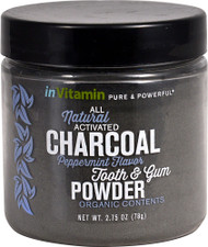 inVitamin All Natural Activated Charcoal Tooth & Gum Powder Peppermint - 2.75 oz