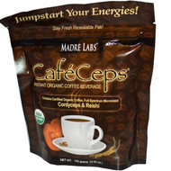 Madre Labs, CafeCeps, Certified Organic Instant Coffee with Cordyceps and Reishi Mushroom Powder, 3.52 oz (100 g)
