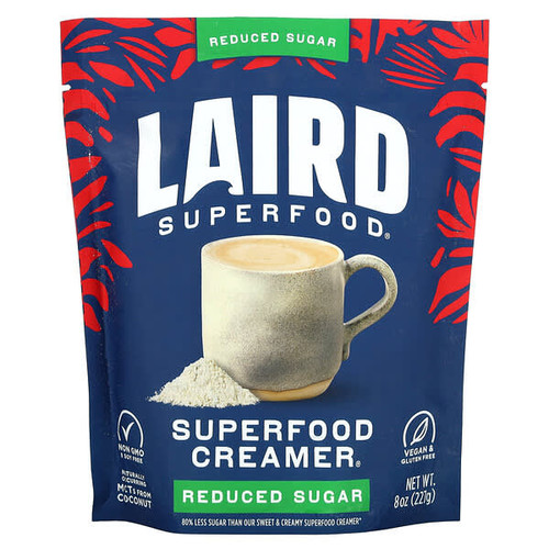 <img alt="Laird Superfood, Superfood Creamer, Reduce Sugar, 8 oz (227 g)" title="Laird Superfood, Superfood Creamer, Reduce Sugar, 8 oz (227 g),855694006438"