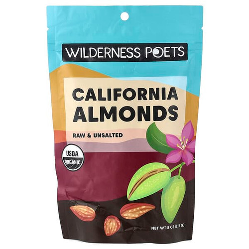 <img alt="Wilderness Poets, Organic California Almonds, 8 oz (226 g)" title="Wilderness Poets, Organic California Almonds, 8 oz (226 g),891617002866"