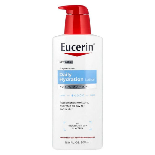 <img alt="Eucerin, Daily Hydration Lotion, Fragrance Free, 16.9 fl oz (500 ml)" title="Eucerin, Daily Hydration Lotion, Fragrance Free, 16.9 fl oz (500 ml),072140003043"