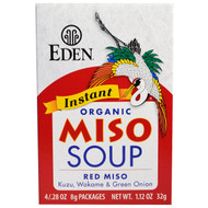 Eden Foods, Instant Organic Miso Soup, Red Miso, Kuzu, Wakame & Green Onion, 4 Packages, .28 oz (8 g) Each (Discontinued Item)