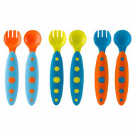 Boon, Modware, Toddler Utensils, 9 + Months, Blue, 6 Piece Set