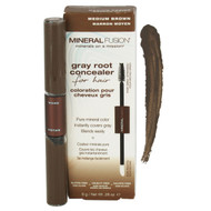Mineral Fusion, Gray Root Concealer for Hair, Medium Brown, .28 oz (8 g) (Discontinued Item)