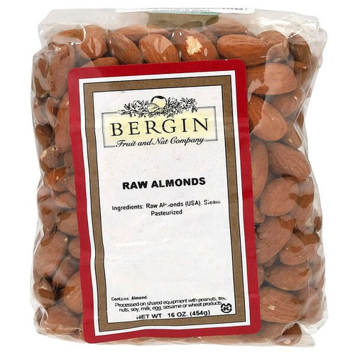<img alt="Bergin Fruit and Nut Company, Raw Almonds, 16 oz (454 g)" title="Bergin Fruit and Nut Company, Raw Almonds, 16 oz (454 g),020526000339"