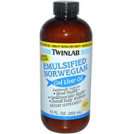 Twinlab, Emulsified Norwegian Cod Liver Oil, Lemon, 12 fl oz (355 ml)