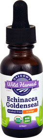 3 PACK of Oregons Wild Harvest Organic Echinacea Goldenseal Alcohol-Free Orange -- 1 fl oz