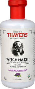 Thayers Witch Hazel Aloe Vera Formula Organic Astringent Lavender Mint - 12 fl oz