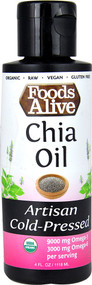 3 PACK of Foods Alive Organic Artisan Cold Pressed Oil Chia -- 4 fl oz
